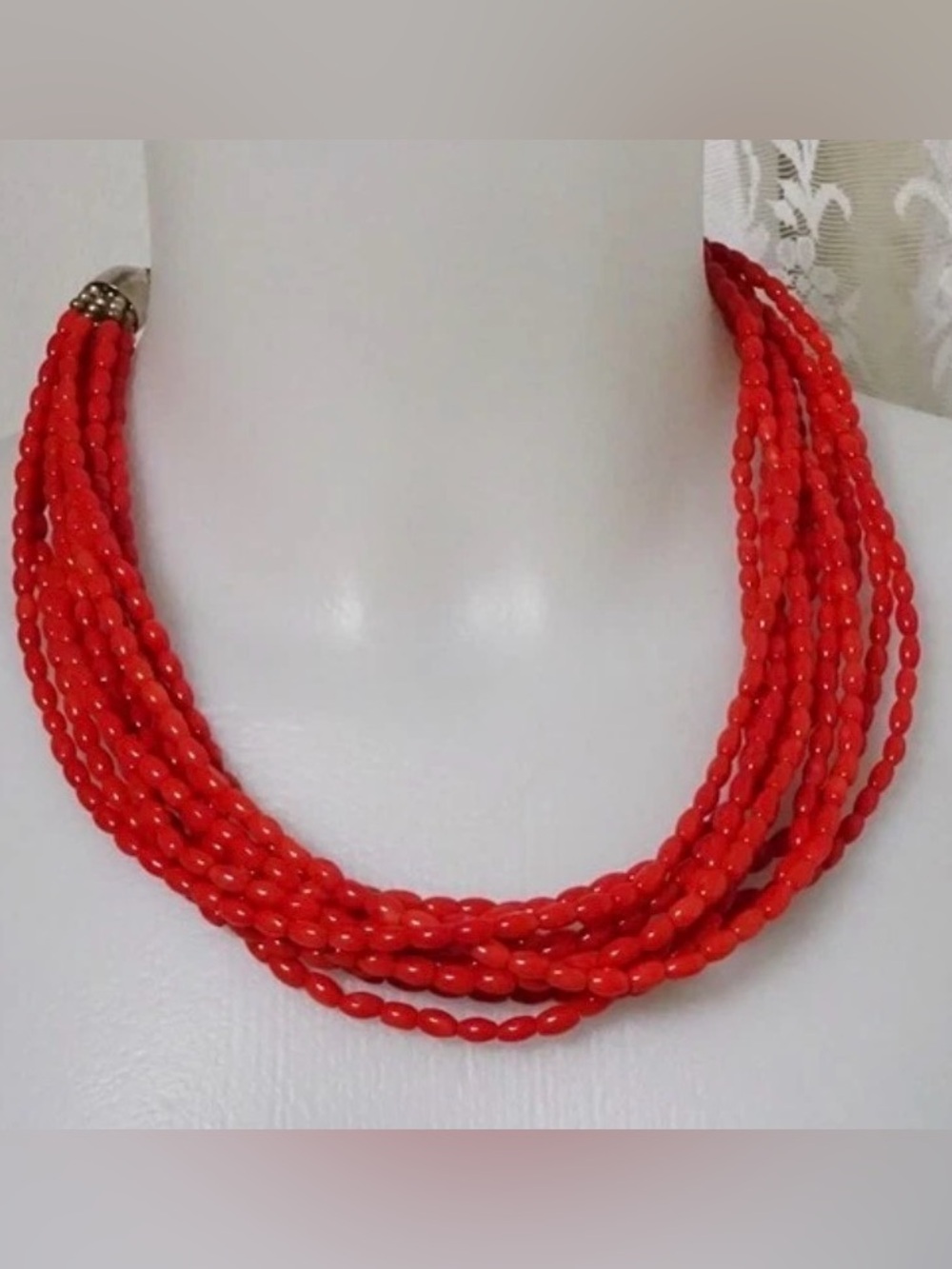 Desert Rose Trading. Jay King collection, coral necklace. 925 Ex vintage cond.